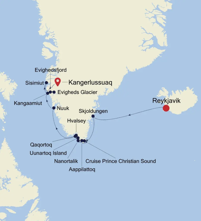 Cruise from Reykjavik to Kangerlussuaq Greenland Silversea Itinerary