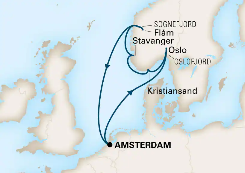 Itinerary Viking Sagas Holland America Line